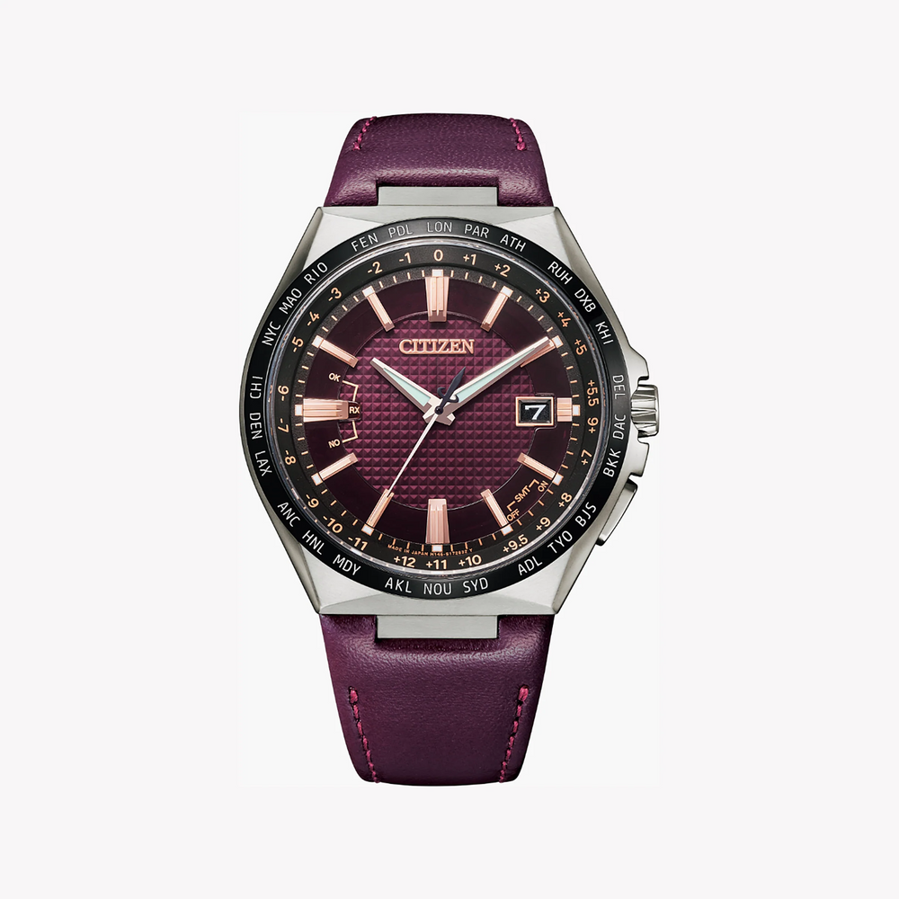 Citizen Cb0216-07w Refined Masterpiece - Men's Eco-Drive Watch With Burgundy Dial And Titanium Case by i-watch