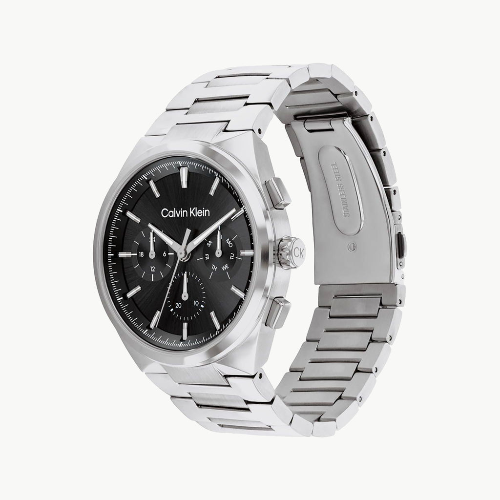 CK CALVIN KLEIN NEW COLLECTION – BOLD STATEMENT MEN'S WATCH with Sleek Silver Case & Black Dial-i-Watch-2