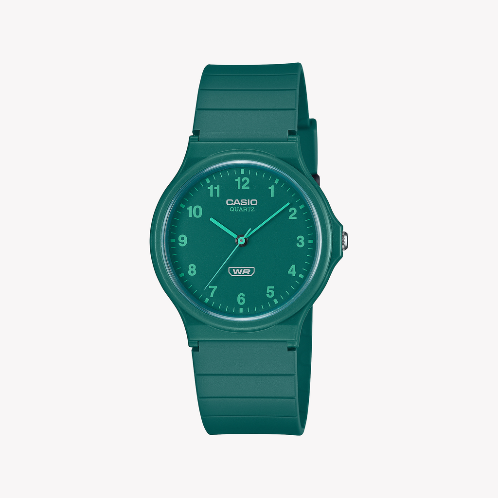 CASIO MQ-24B-3BEF GREEN SIMPLICITY - VERSATILE UNISEX WATCH with lightweight resin band and easy-to-read dial
