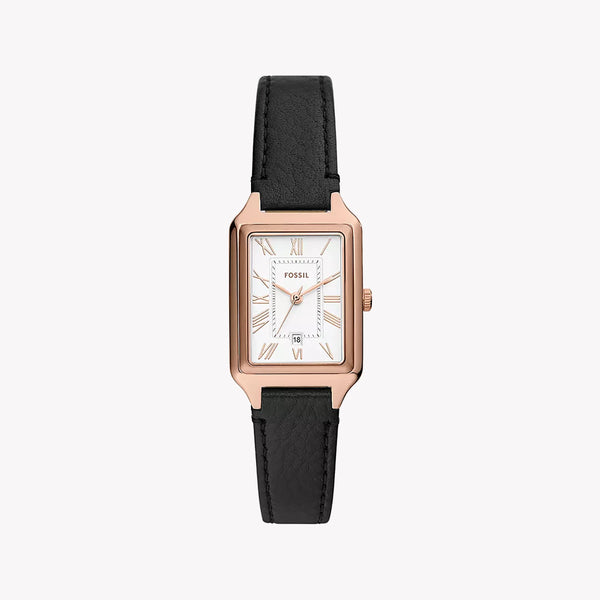 Fossil Women's Gold & Black Leather Watch, Beige Dial | Es5310 by i-watch