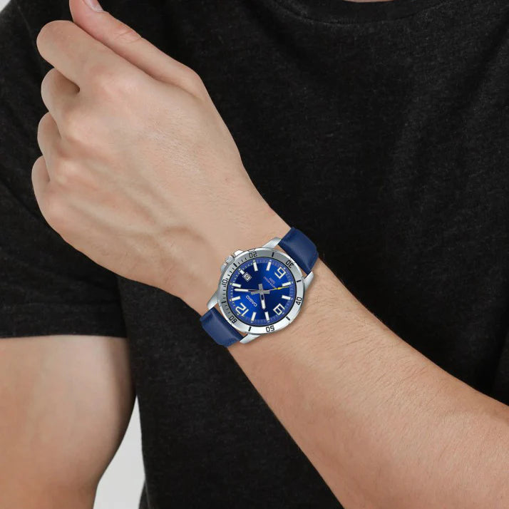 CASIO MTP-VD01L-2BVUDF - TIMELESS ELEGANCE FOR THE MODERN GENTLEMAN - CLASSIC LEATHER STRAP WATCH-i-Watch-4