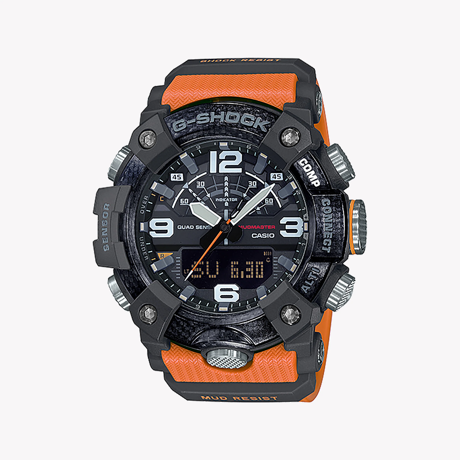 G-Shock Men's Black & Orange Resin Watch, Durable Design | Gg-B100