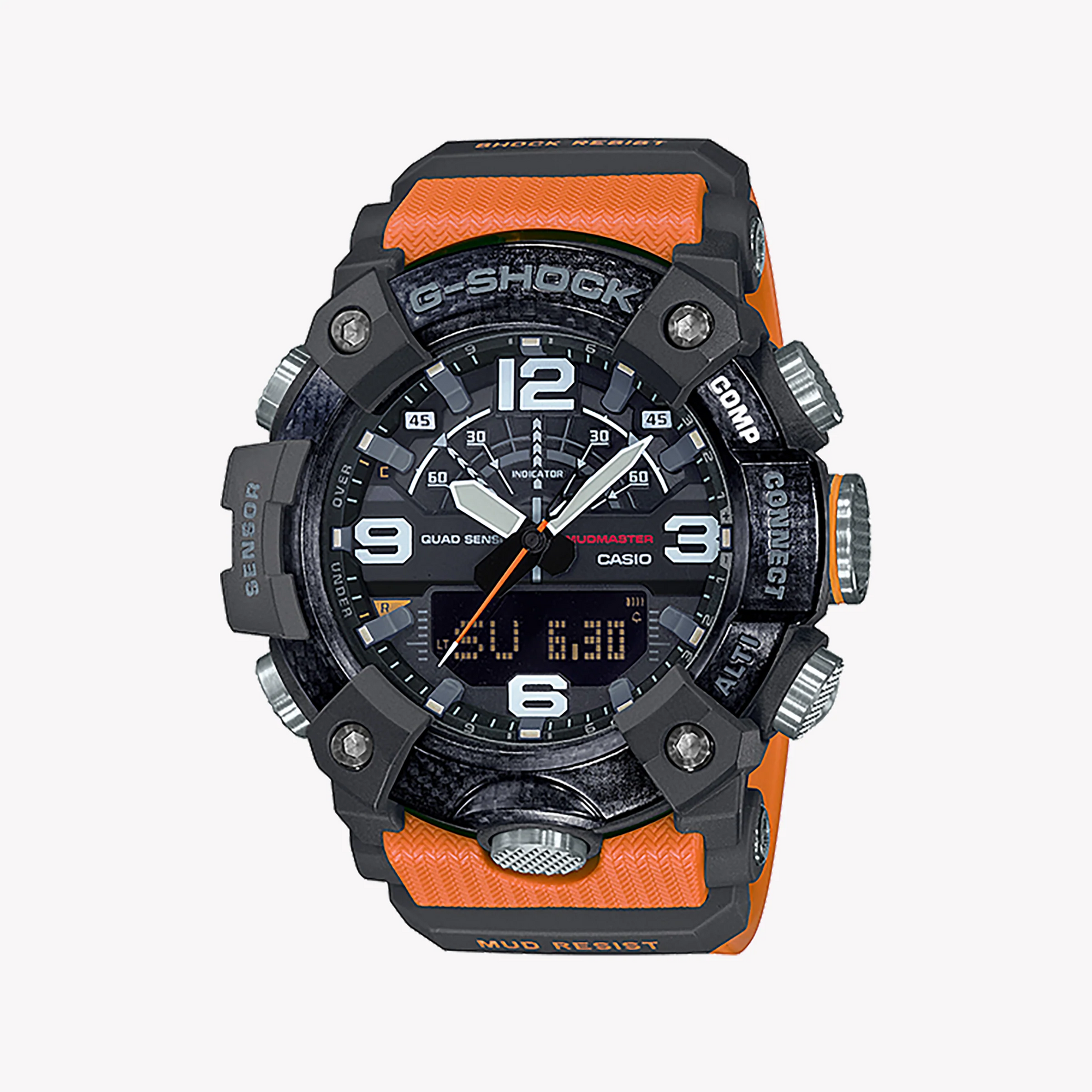 G-Shock Men's Black & Orange Resin Watch, Durable Design | Gg-B100