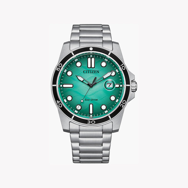 Citizen Men's Silver Stainless Steel, Turquoise Dial | Aw1816-89l by i-watch