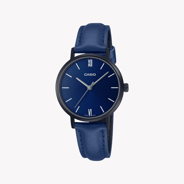 Casio Women's Blue Leather Watch, Stainless Steel | Ltp-Vt02bl-2audf by i-watch