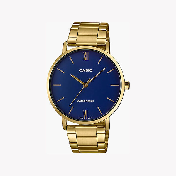 Casio Men's Gold Watch, Blue Dial | Mtp-Vt01gb-2b by i-watch