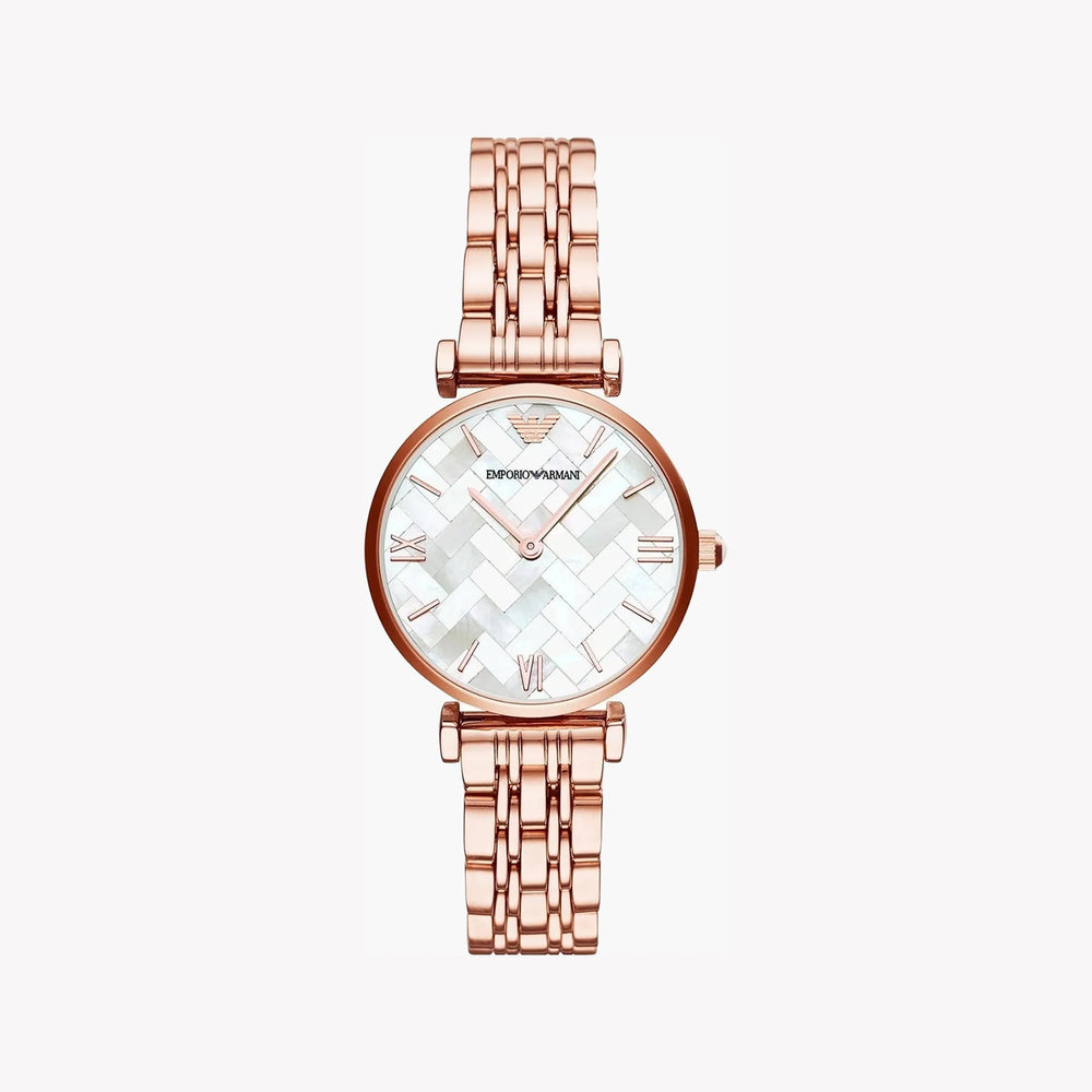 Emporio Armani Women's Rose Gold Watch, White Dial | Ar11110 by i-watch