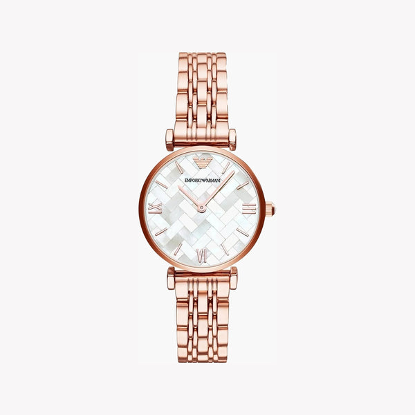 Emporio Armani Women's Rose Gold Watch, White Dial | Ar11110 by i-watch