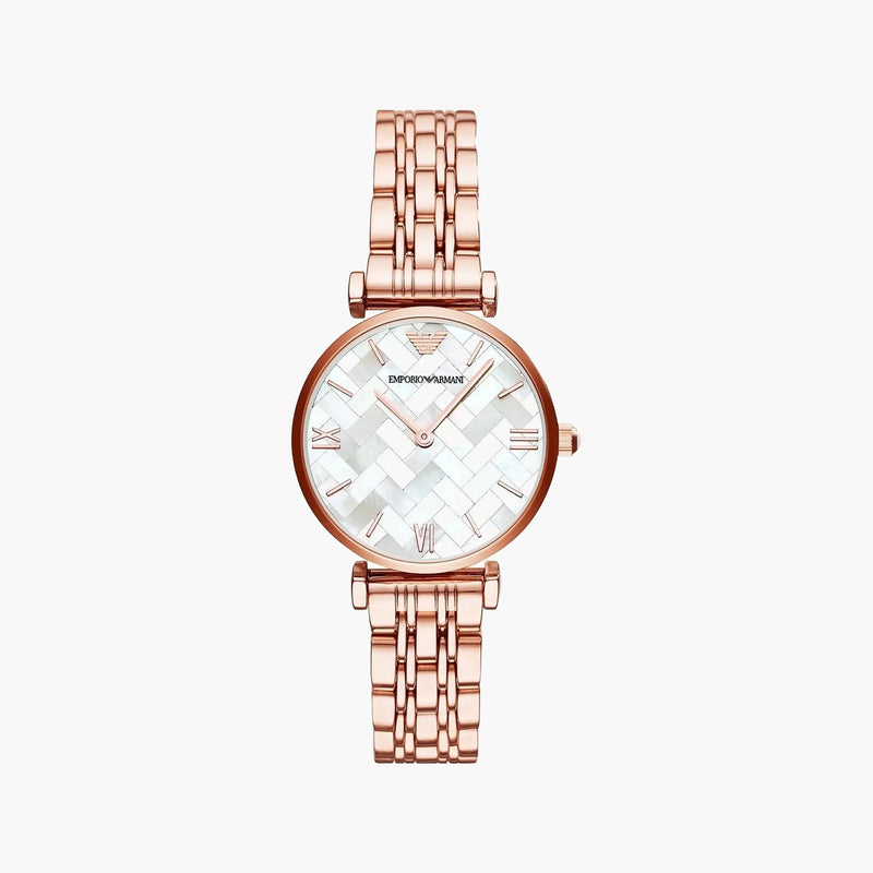 Emporio Armani Women's Rose Gold Watch, White Dial | Ar11110 by i-watch