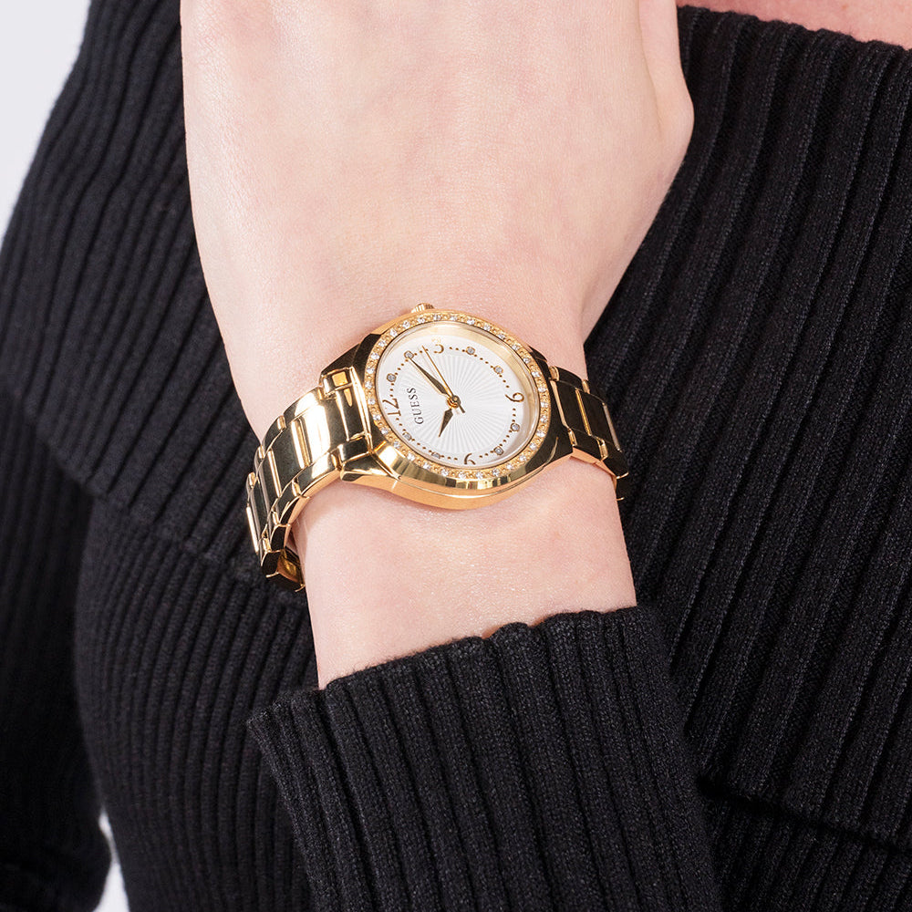 GUESS GW0767L2 - GOLDEN GLAMOUR - Chic Women's Watch with Radiant White Dial & Luxe Gold Band-i-Watch-4
