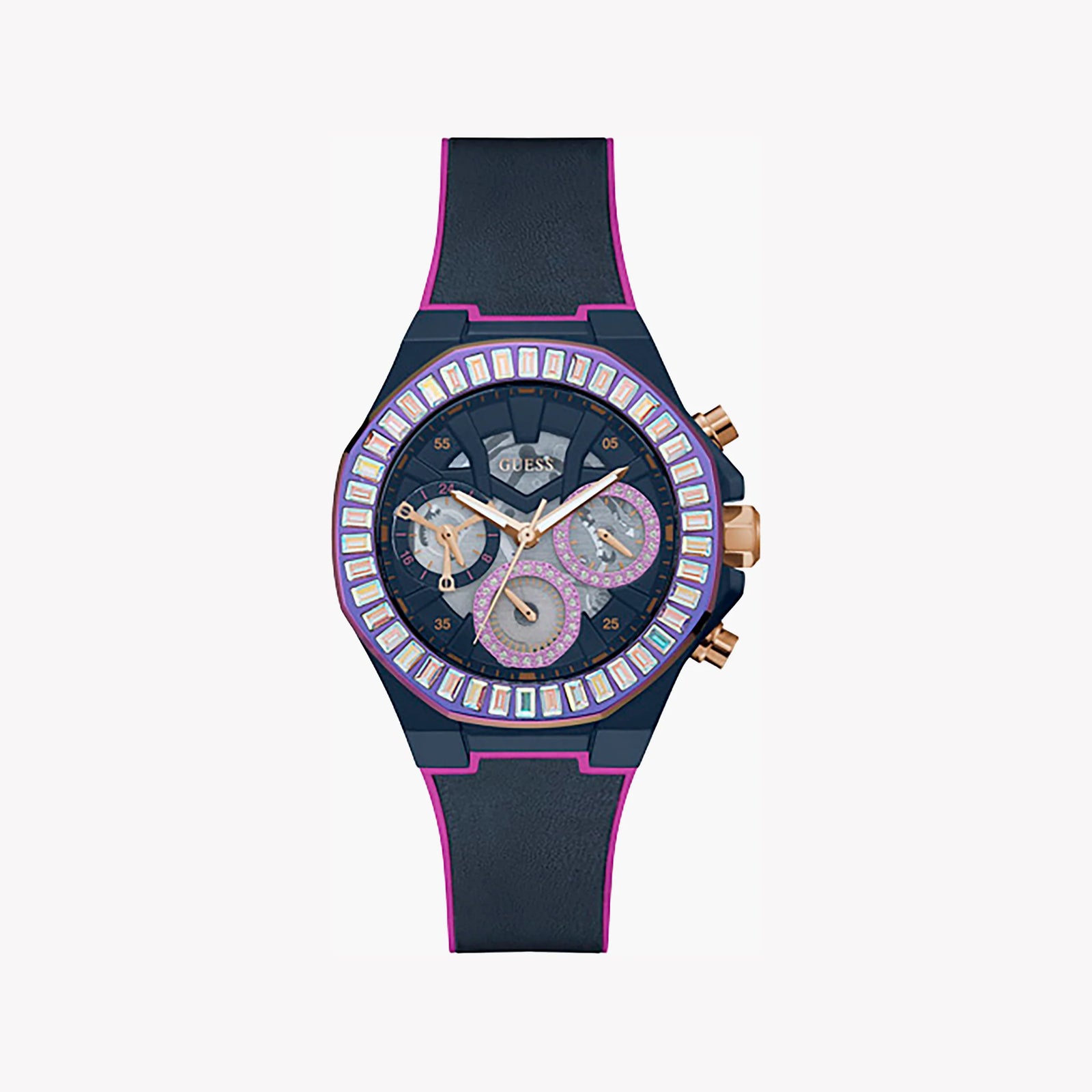 Guess Women's Navy Silicone, Multicolor Dial | Gw0463l2 by i-watch