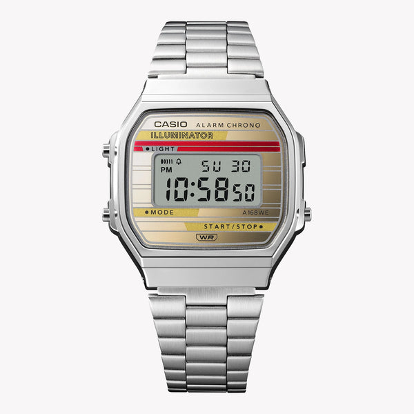 Casio Unisex Silver Digital Watch, Chrome Resin Case | A168weha-9a by i-watch