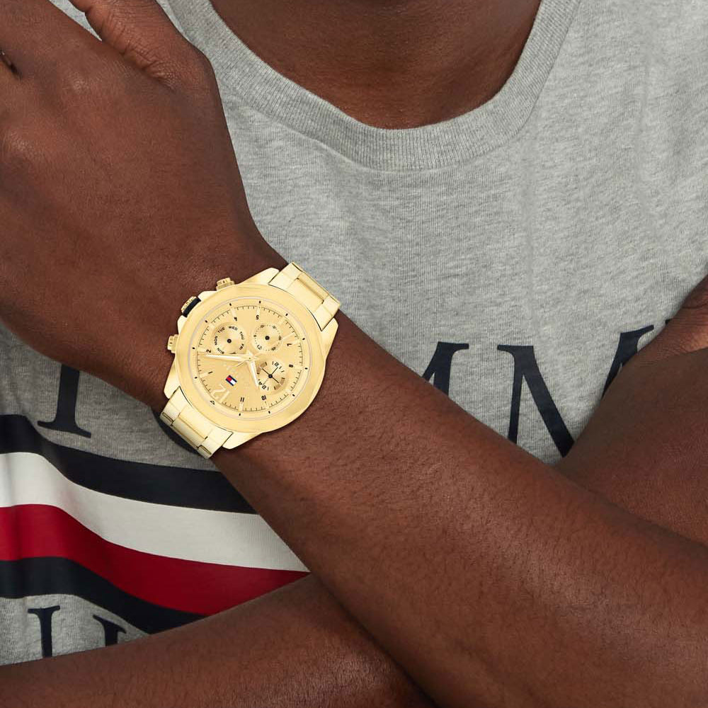 TOMMY HILFIGER GOLDEN GLORY - MEN'S 46MM STAINLESS STEEL TIMEPIECE WITH BOLD DIAL-i-Watch-4