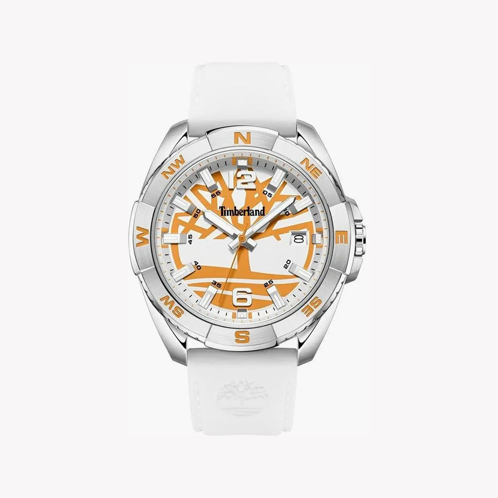 Timberland Men's Silver Watch, White Silicone Band | Tdwgn2202105 by i-watch