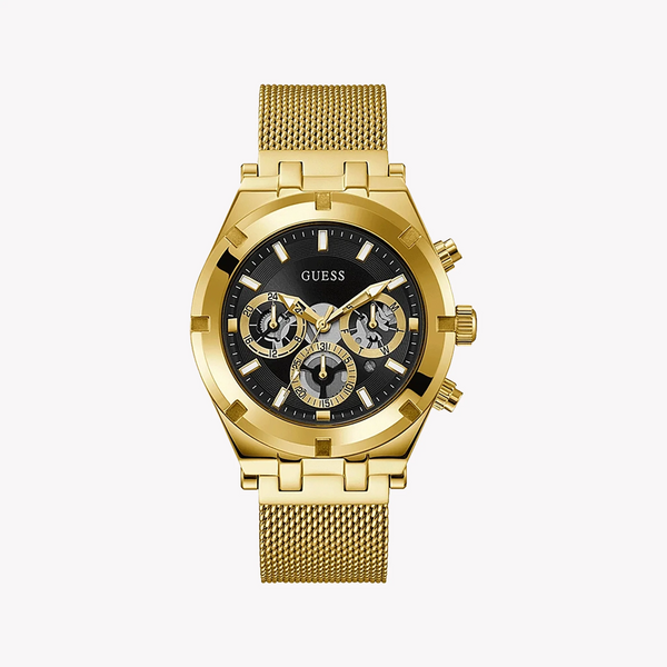 Guess Men's Gold Stainless Steel Watch, Black Dial | Gw0582g2 by i-watch