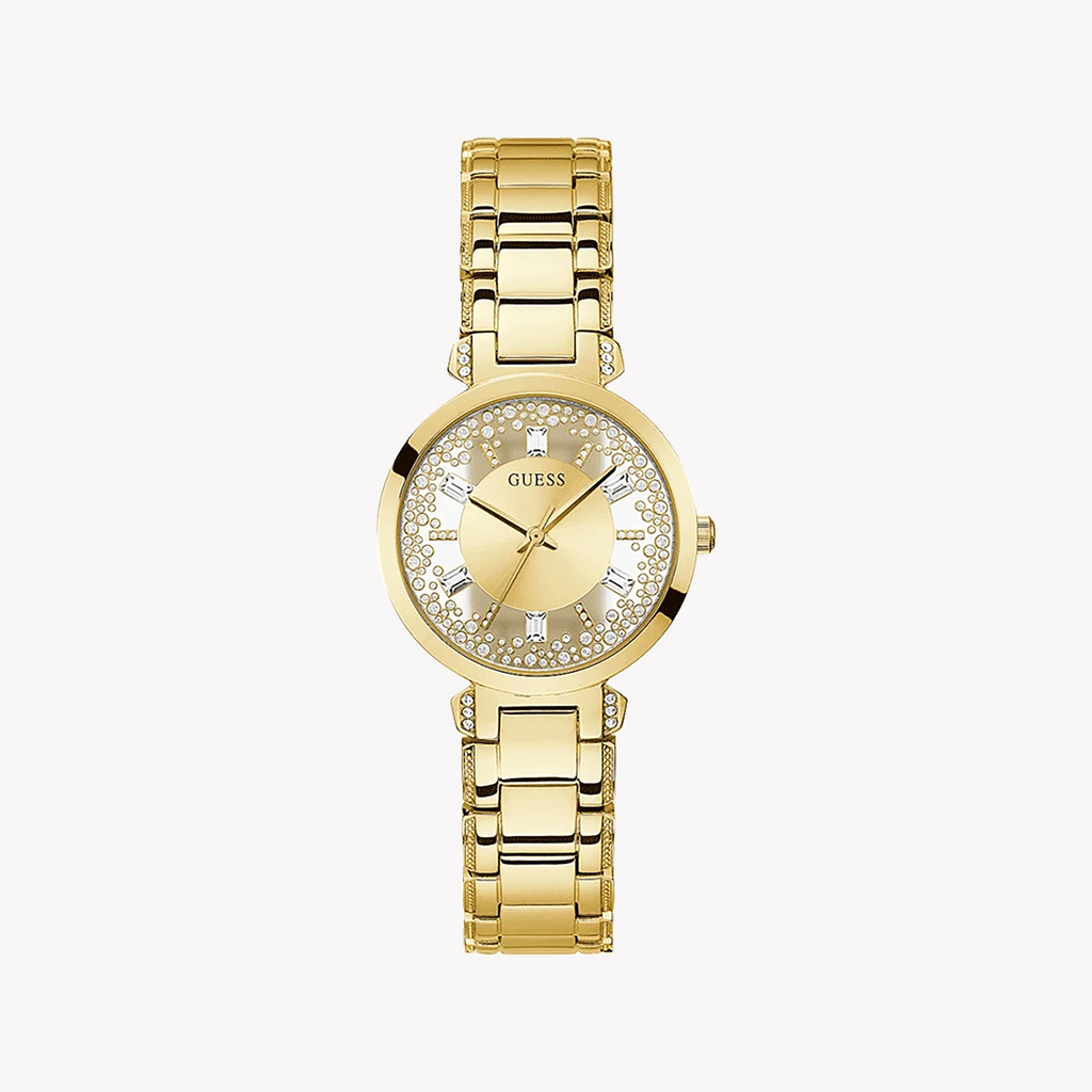 GUESS GW0470L2 GOLD GLAM - ELEGANT WOMEN'S TIMEPIECE WITH CHAMPAGNE DIAL & STAINLESS STEEL BAND