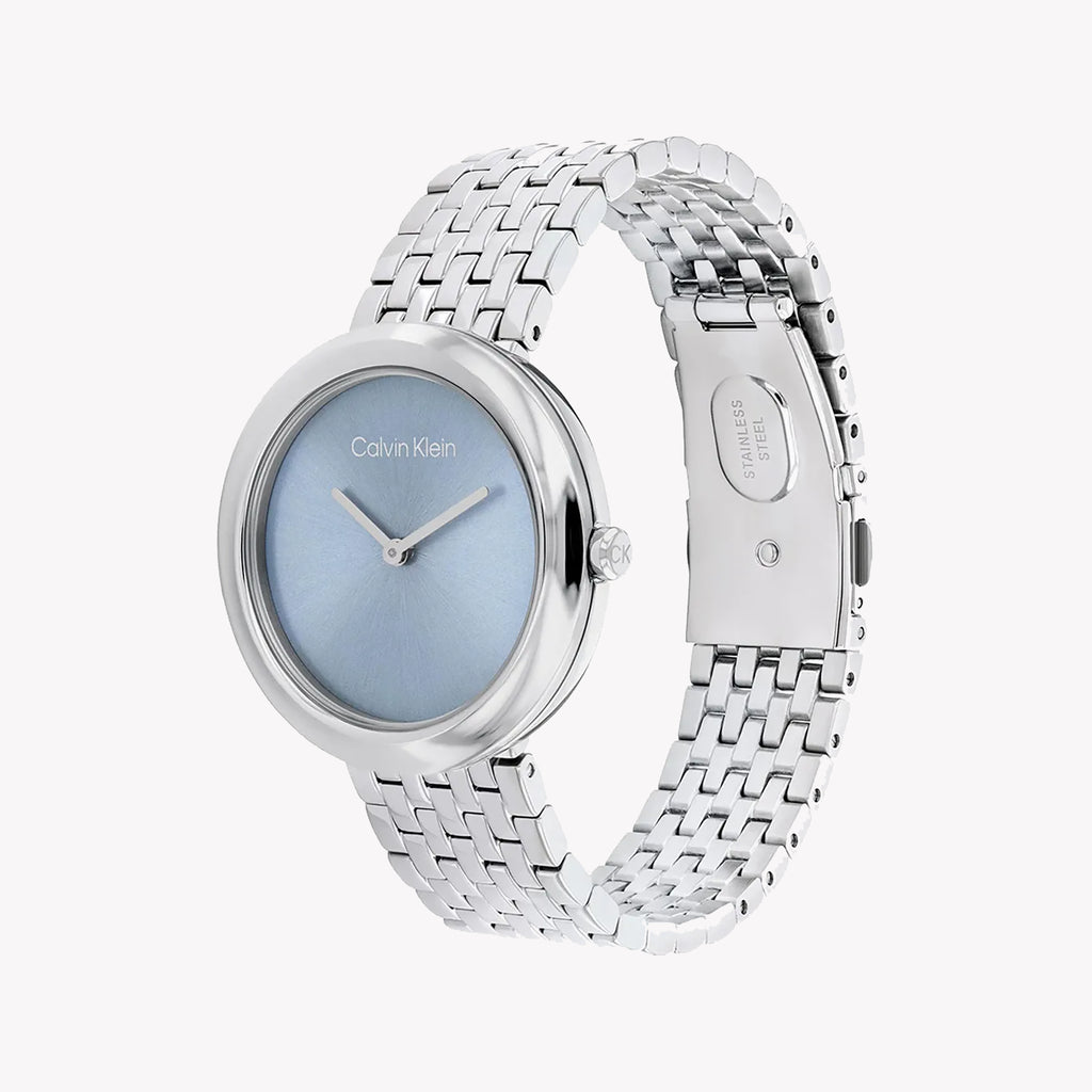 CK CALVIN KLEIN 34MM SILVER STAINLESS STEEL WATCH - MODERN BLUE DIAL ELEGANCE-i-Watch-2