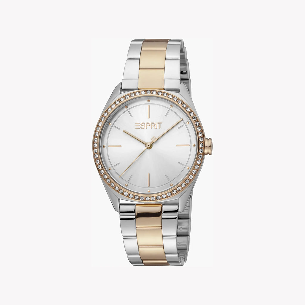 ESPRIT Women's Watch with Silver Stainless Steel Case and Silver & Rose Gold Stainless Steel Band-i-Watch-2