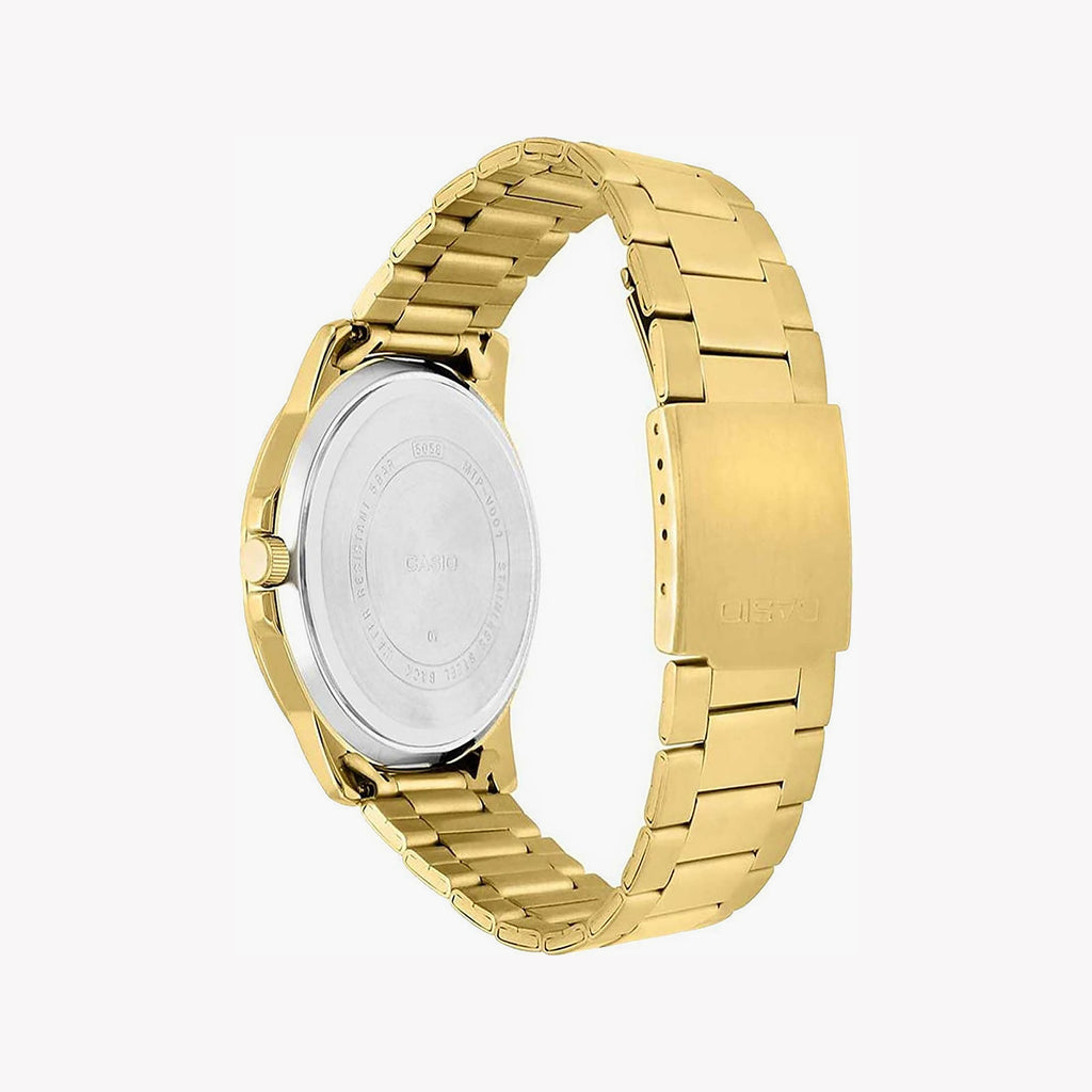 MTP-VD01G-1CVUDF - TIMELESS ELEGANCE MEN'S WATCH WITH GOLD STAINLESS STEEL STRAP & BLACK DIAL-i-Watch-2