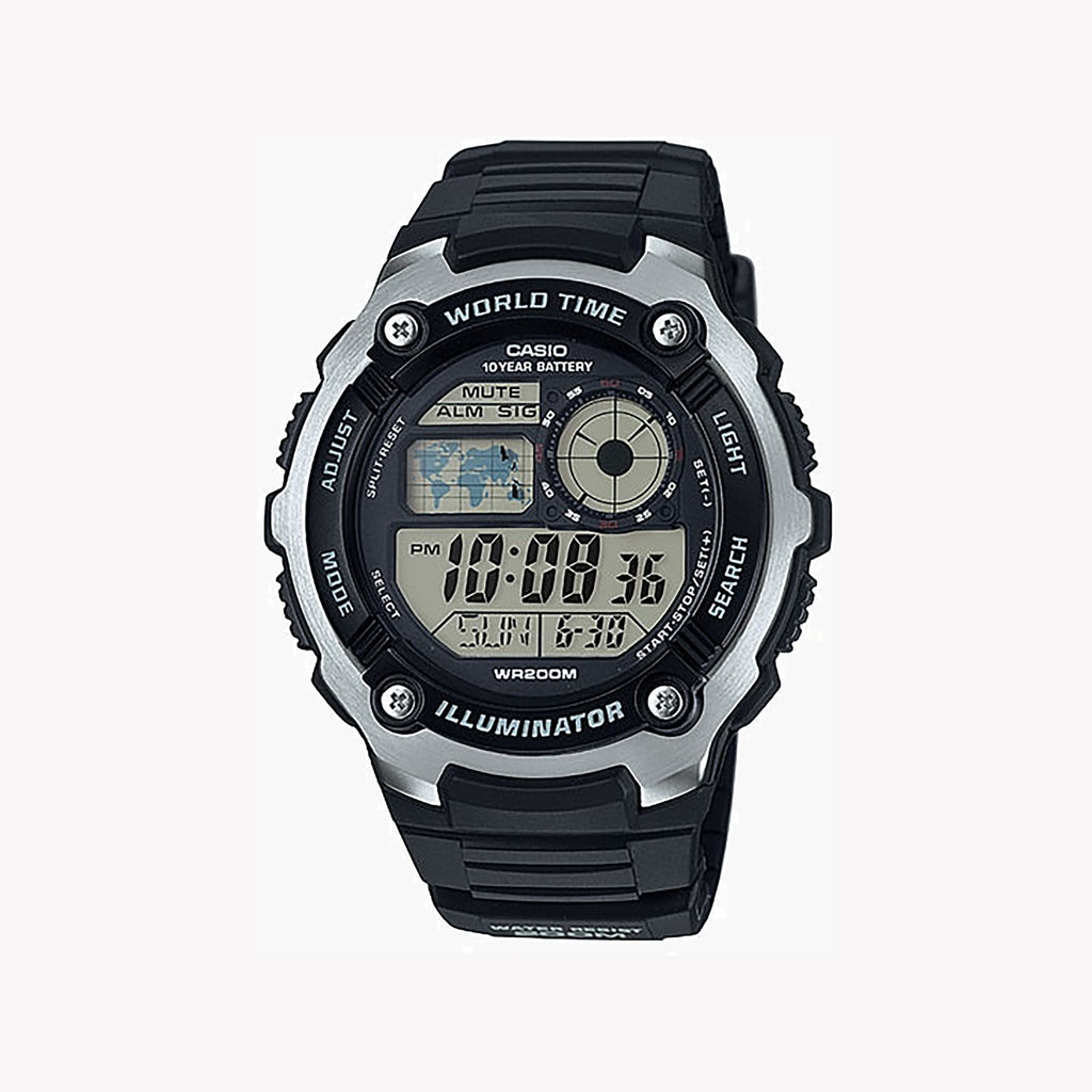 CASIO AE-2100W-1AVDF BLACK ADVENTURER - SPORTY DIGITAL WATCH FOR MEN