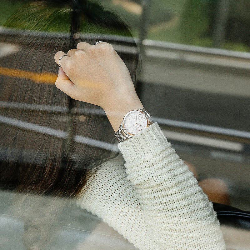 Casio She-3058spg-4audr Elegantly Chic - Sporty Luxury Women's Watch With Swarovski Crystals And Rose Gold Band by i-watch