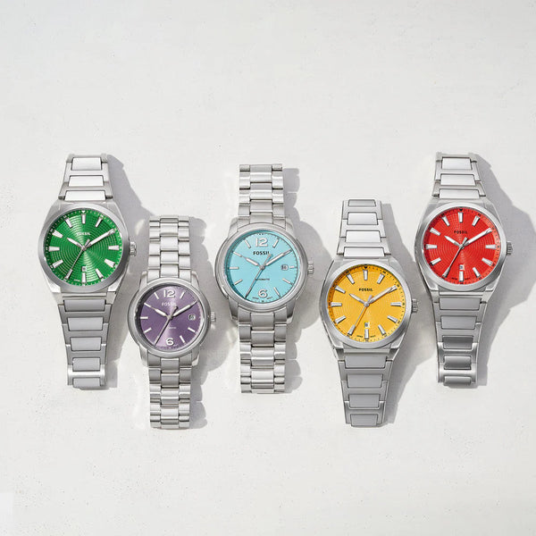 Fossil Men's Silver Stainless Steel, Green Dial | Fs5983 by i-watch