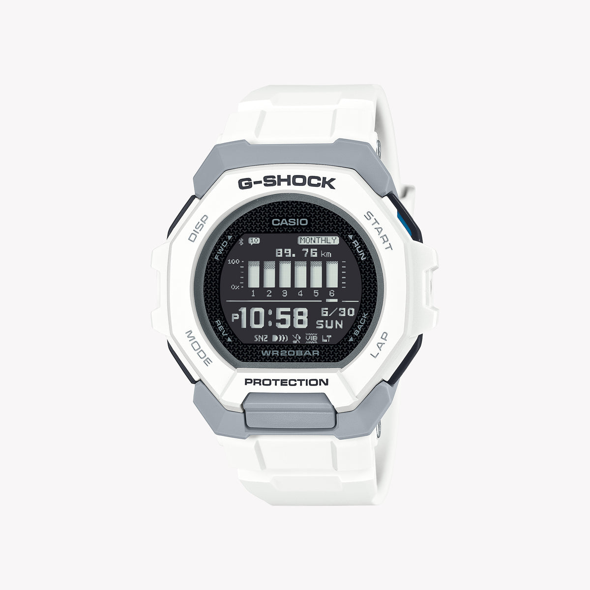CASIO G-SHOCK GBD-300-7ER - RESILIENT ADVENTURER MEN'S WATCH WITH WHITE RESIN BAND & DIGITAL DISPLAY