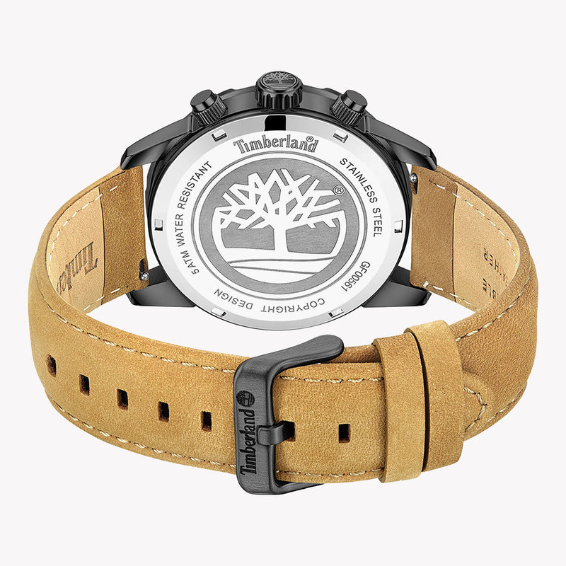 Timberland Men's Black Stainless Steel Watch, Brown Leather | Tdwgf0056101 by i-watch