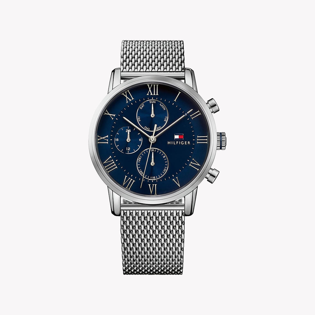 TOMMY HILFIGER 1669934 - STYLISH PRECISION MEN'S WATCH WITH BLACK DIAL & SILVER STAINLESS STEEL BAND