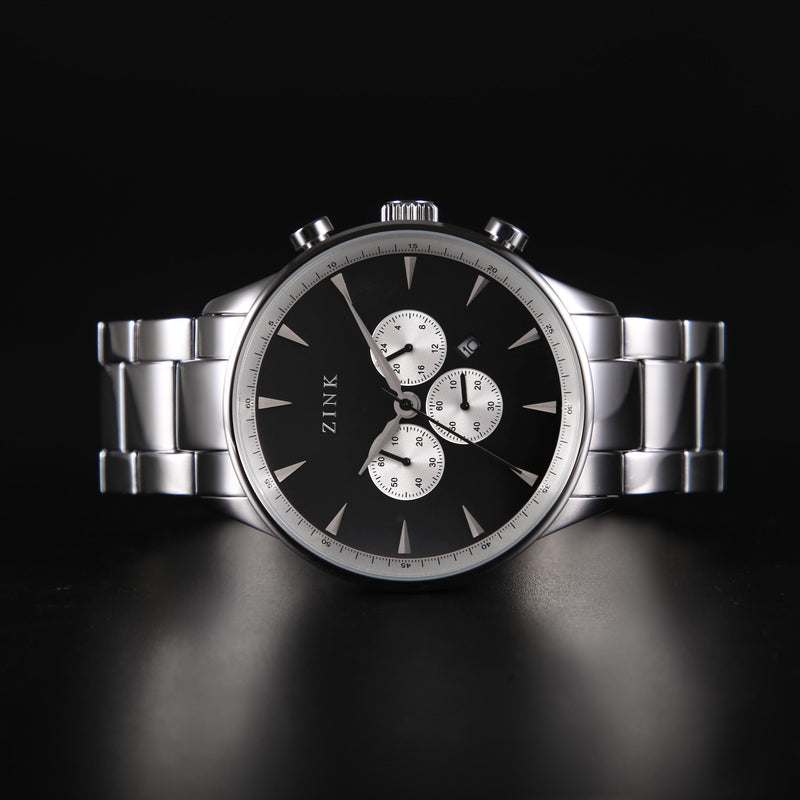 Zink Zk127g2ss-26 Elegance Series - Modern Men's Stainless Steel Timepiece With Black Dial by i-watch