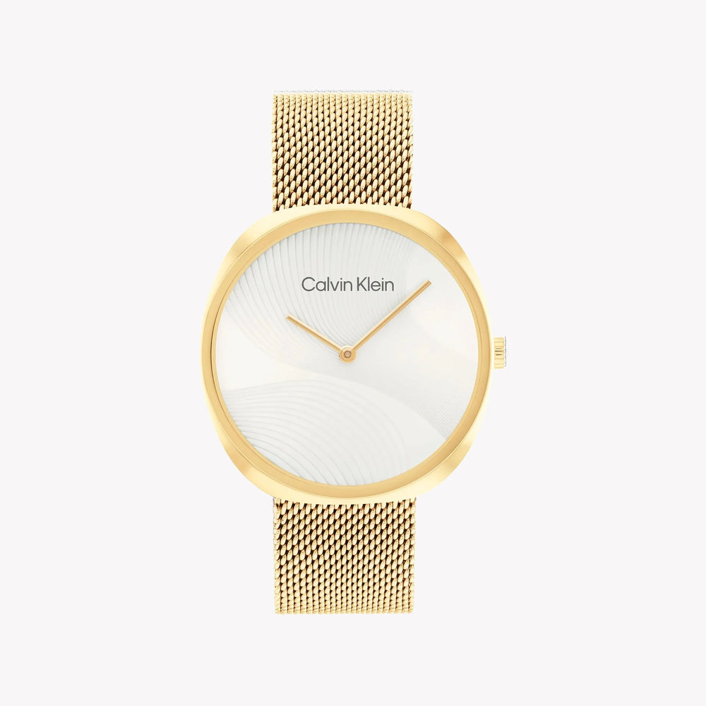 Ck Calvin Klein Women's Gold Watch, White Dial | K3m31wzb by i-watch