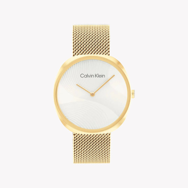 Ck Calvin Klein Women's Gold Watch, White Dial | K3m31wzb by i-watch