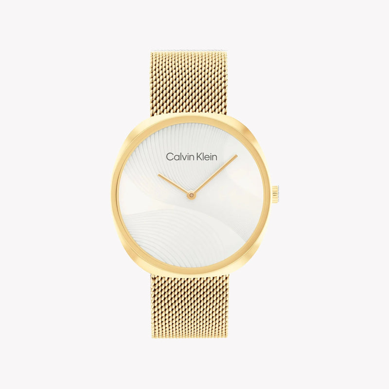Ck Calvin Klein Women's Gold Watch, White Dial | K3m31wzb by i-watch