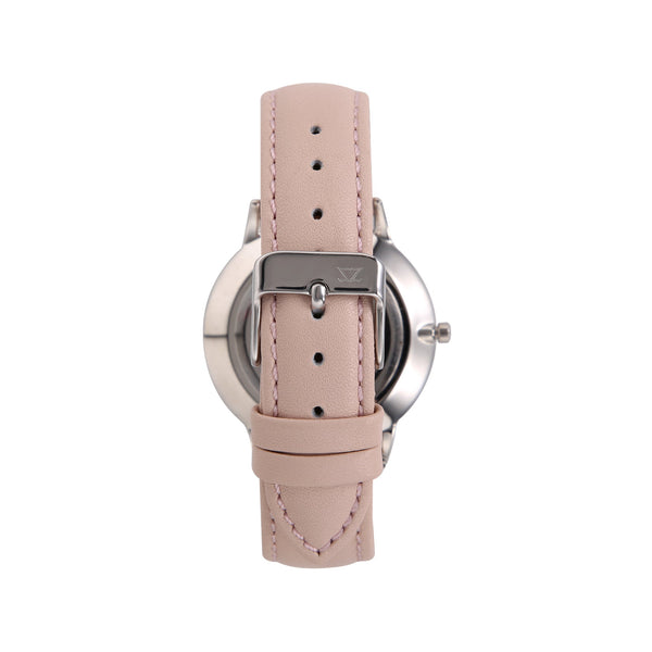 Zink Women's Watch With Silver Stainless Steel Case And Pink Leather Band by i-watch