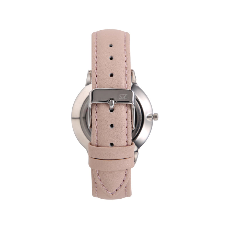 Zink Women's Watch With Silver Stainless Steel Case And Pink Leather Band by i-watch