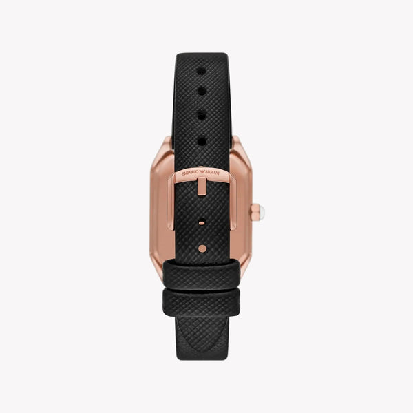 Emporio Armani Women's Rose Gold Watch, Black Leather | Ar80068set by i-watch