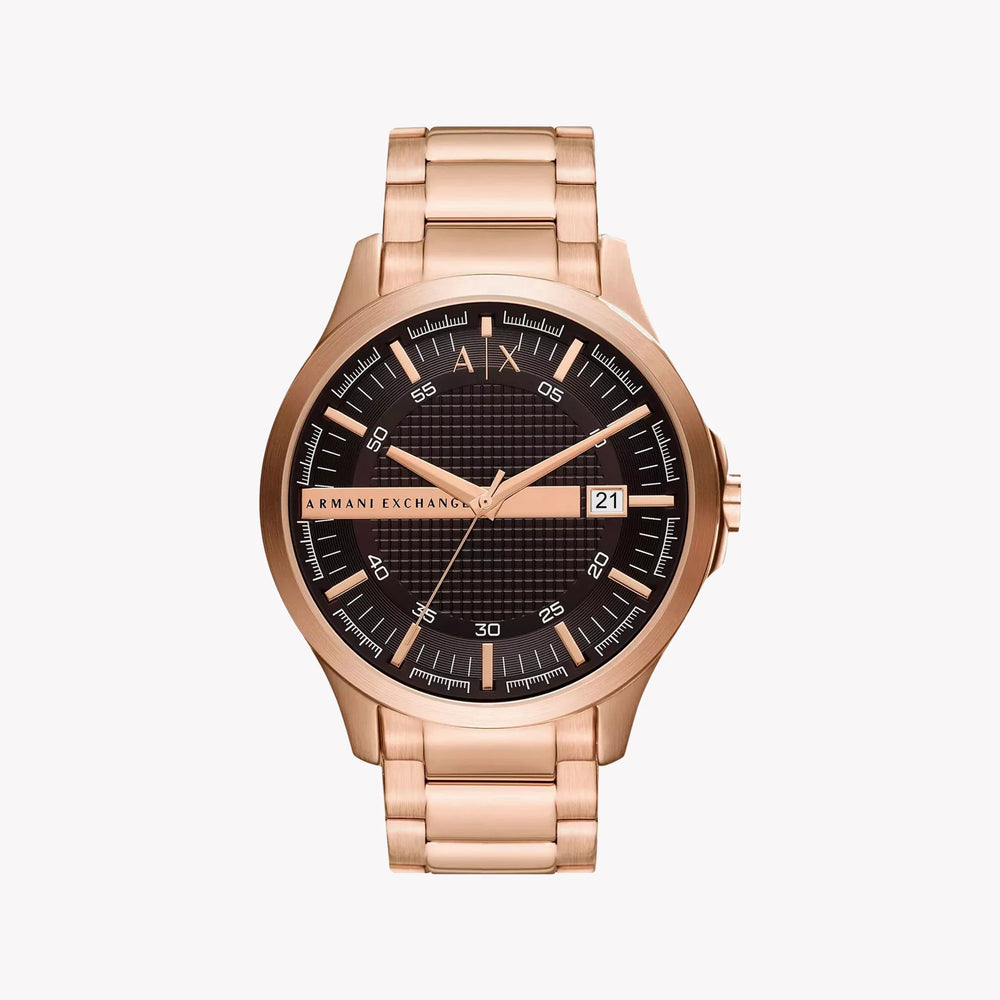 Armani Exchange Men's Rose Gold Watch, Black Dial | Ax2449 by i-watch