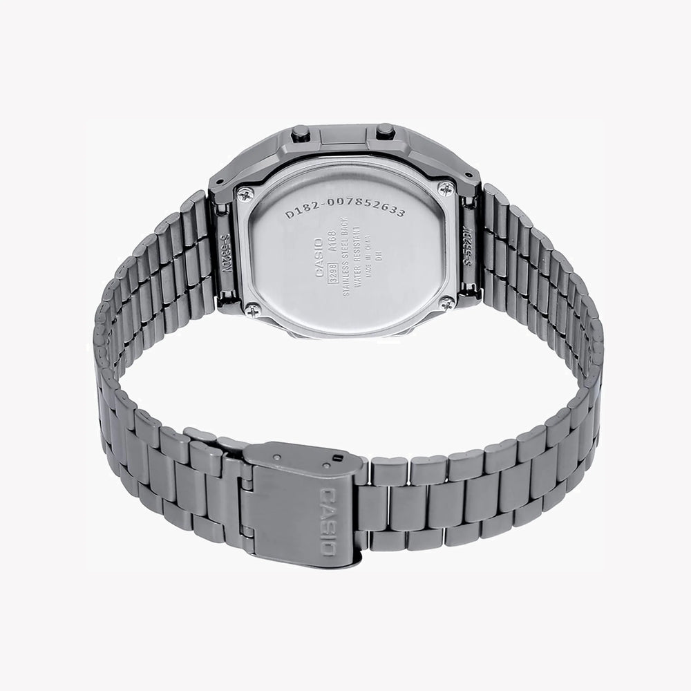 Casio Unisex Black Resin Watch, Stainless Steel Band | A168wgg-1bdf by i-watch
