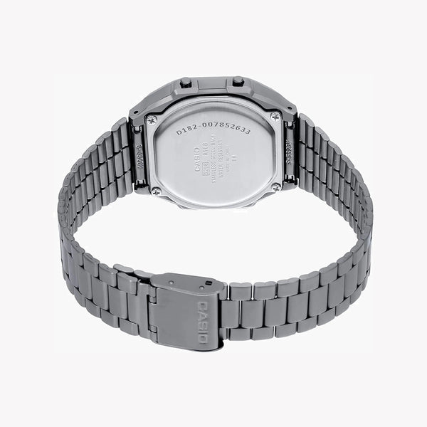 Casio Unisex Black Resin Watch, Stainless Steel Band | A168wgg-1bdf by i-watch