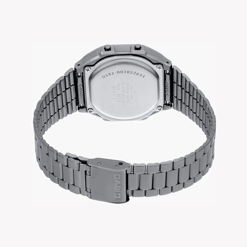 Casio Unisex Black Resin Watch, Stainless Steel Band | A168wgg-1bdf by i-watch