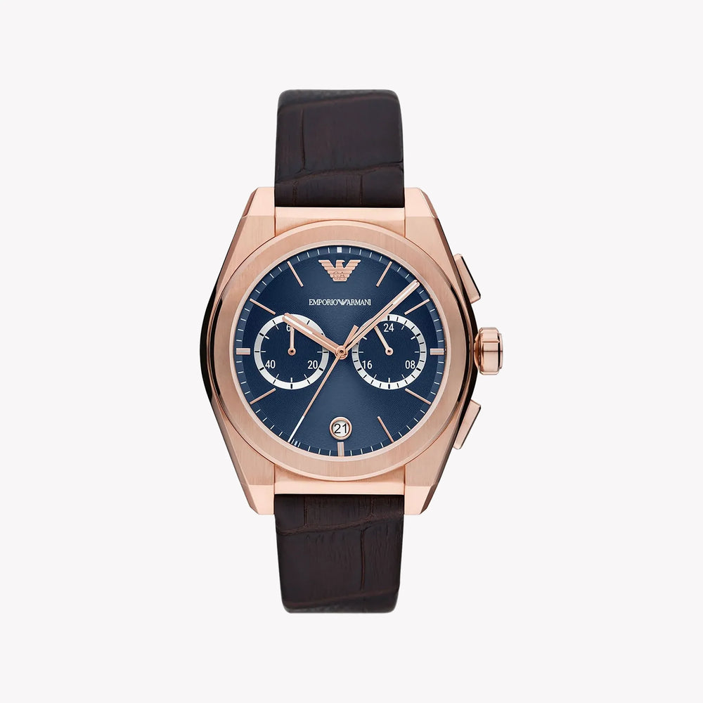 Emporio Armani Women's Rose Gold Watch, Blue Dial | Ar11563 by i-watch