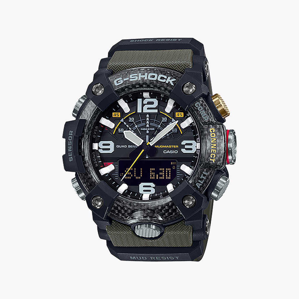 CASIO G-SHOCK GG-B100-1A3DR SPORTY STRENGTH - ADVENTURE-READY MEN'S WATCH with black case and vibrant green band