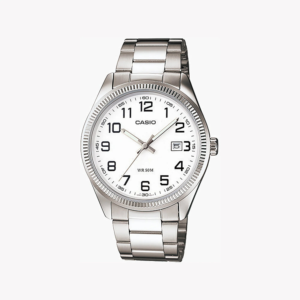Timeless Elegance Men's Silver Watch, White Dial | Mtp-1302d-7bvdf by i-watch