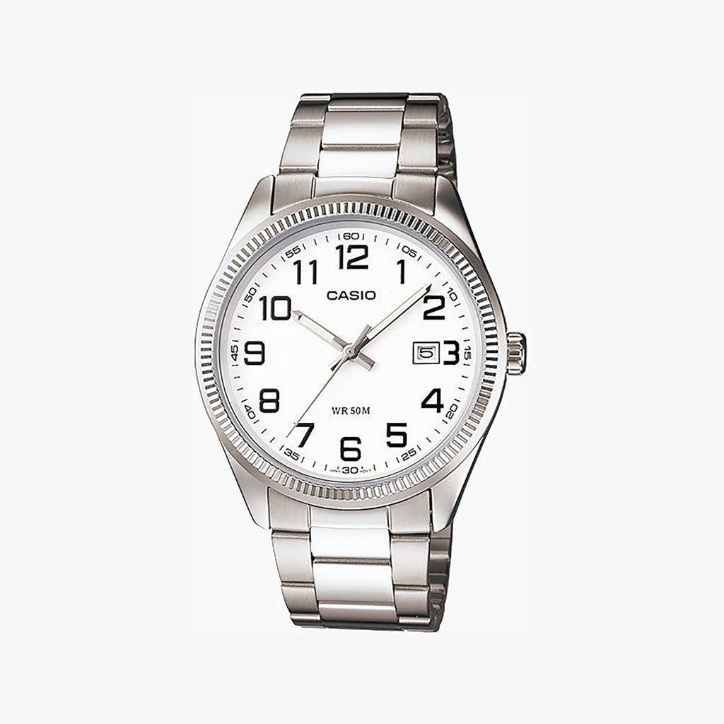 MTP-1302D-7BVDF MEN’S TIMELESS ELEGANCE - CLASSIC STAINLESS STEEL WATCH with WHITE DIAL-i-Watch-4
