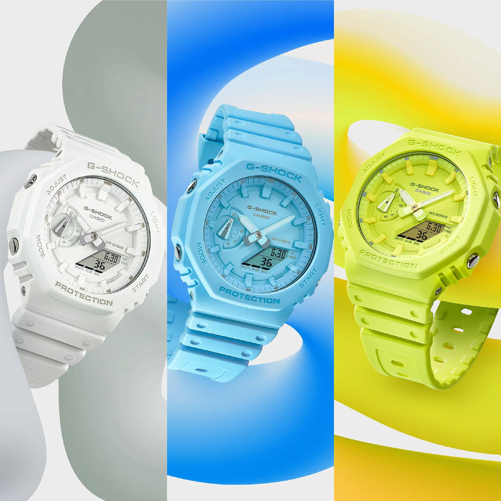 G-Shock Men's Yellow Resin Watch, Bright And Bold | Ga-2100-9a9dr by i-watch