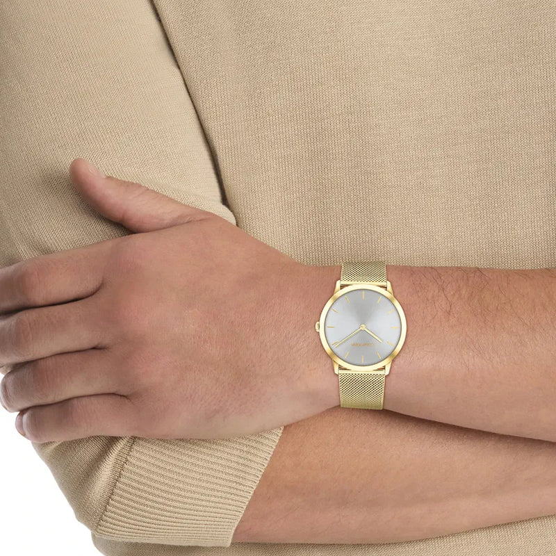 Ck Calvin Klein Unisex Gold Watch, Silver Band | 25300003 by i-watch