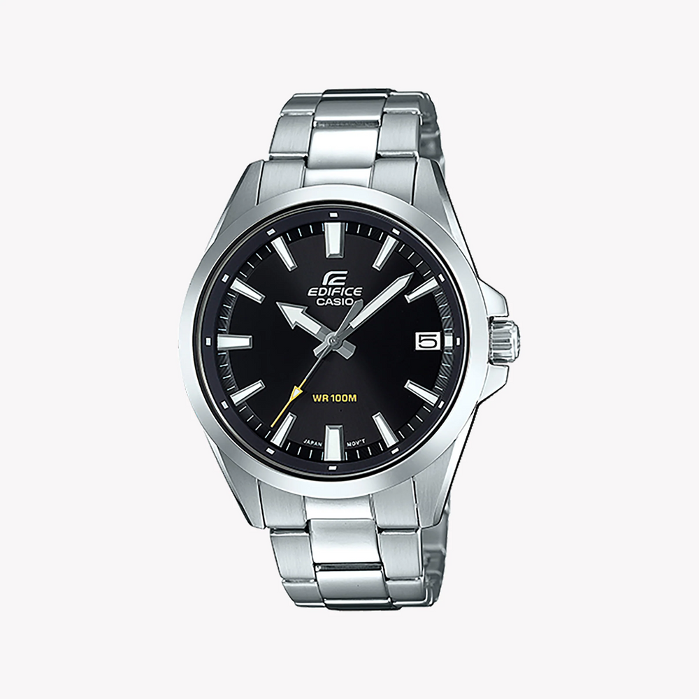 Casio Edifice Men's Silver Watch, Black Dial | Efv-100d-1avuef by i-watch