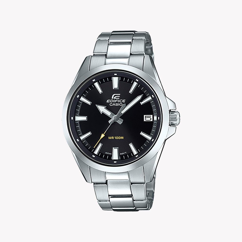 CASIO EDIFICE EFV-100D-1AVUEF - MODERN ELEGANCE MEN'S WATCH WITH BLACK DIAL & SILVER STAINLESS STEEL
