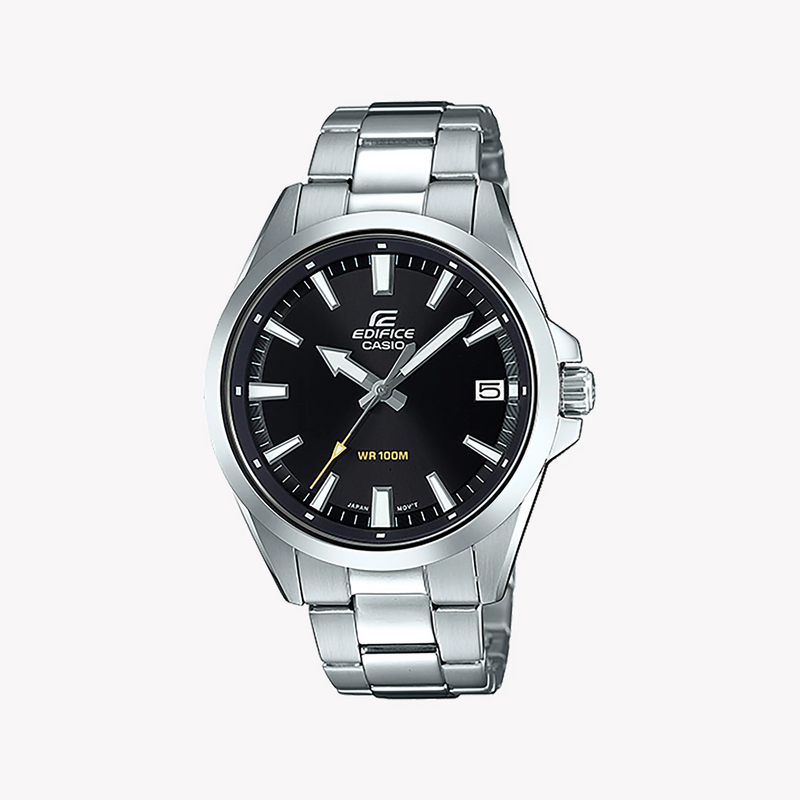 Casio Edifice Men's Silver Watch, Black Dial | Efv-100d-1avuef by i-watch