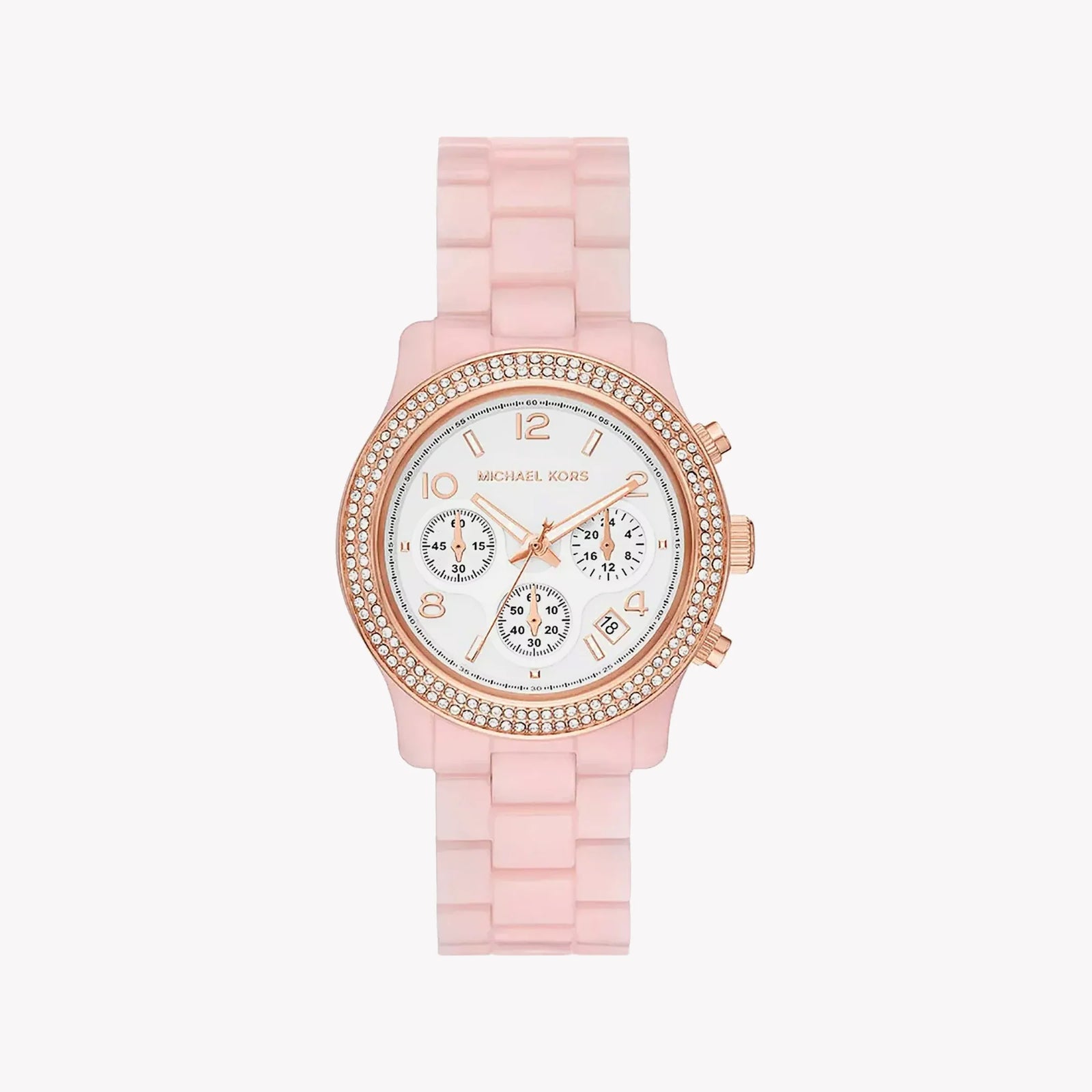 Michael Kors Women's Pink Rubber Watch, White Dial | Mk7424 by i-watch
